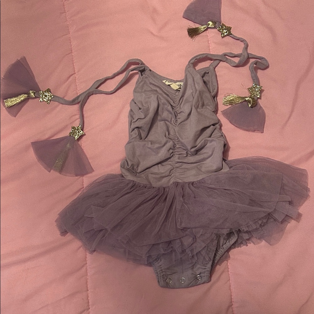 Elegant Purple Tulle Kids Dress